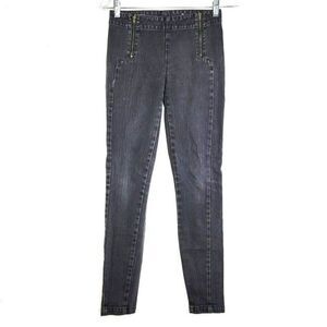 Denim Pixie Skinny Jegging Jeans Women's Size 0 Dark Wash Black Denim 25X28.5